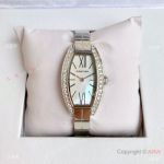 Best Replica Cartier Mini Tonneau White MOP Dial Women Diamond Watch 